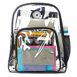 Heavy Duty Clear Backpack See Through PVC Stadium Security Transparent Workbag | Black