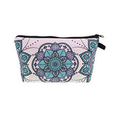 LJY 6 Pieces Makeup Toiletry Pouch Travel Cosmetic Bag with Zipper, Mandala Flowers Patterns, 6 Styles