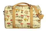 Mushroom Printed Oversized 100% Cotton Canvas Duffle Luggage Travel Bag Was_42
