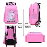 Girls Backpack for Kids Elementary Bookbag Girly School Bag with Insulated Lunch Tote and Pencil Pouch for Children (Light Pink - 3 Pices)