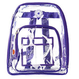 Heavy Duty Clear Backpack Quality See Through Student Bookbag Durable PVC Travel Transparent Workbag Stadium Security Bag | Purple