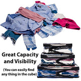 Clear Compression Packing Cubes 3 Set - Bags for Travel - Luggage Cube Organizer