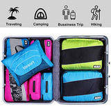 8 Set Packing Cubes, Travel Luggage Bags Organizers Mixed Color Set(rose/blue)