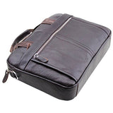 ABage Men's Leather Briefcase Shoulder Business Laptop Messenger Bags Tote Coffee