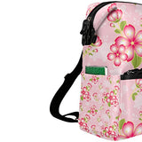 Colourlife Pink Flower Pattern Stylish Casual Shoulder Backpacks Laptop School Bags Travel