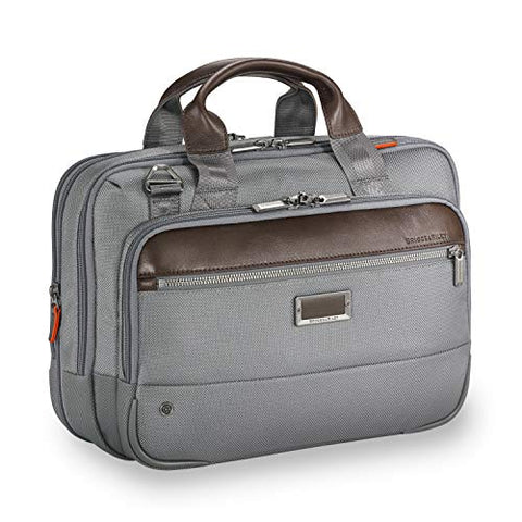 Briggs & Riley Small Expandable Brief Briefcase Grey One Size