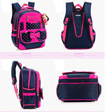 Efree 2 pcs Girl's Polka Dot Cute Bow Princess Waterproof Pink School Backpack Girls Book Bag