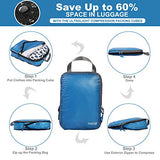 BAGAIL 6 Set Ultralight Packing Cubes Expandable Travel Packing Organizers Blue(2M+2S+2Slim)