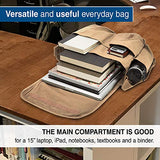 US Air Force Army Heavyweight Canvas Messenger Shoulder Bag in Mocha & Black