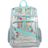Eastsport Clear Top Loader Backpack, Turquoise/Watercolor Floral