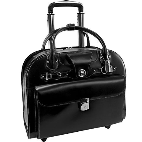 Mcklein Usa 96315 Edgebrook , 15.4" Leather Wheeled Ladies' Laptop Briefcase