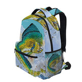Stylish Mahi Fish Backpack- Lightweight School College Travel Bags, ChunBB 16" x 11.5" x 8"