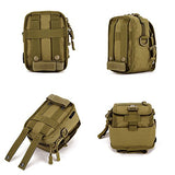 Military Tactical MOLLE Phone Pouch Waist Belt Bag Pack Gear Messenger Shoulder Saddlebag (Black)