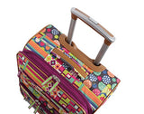 Lily Bloom Luggage 24" Expandable Design Pattern Suitcase With Spinner Wheels For Woman (24In,