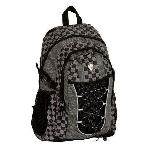 CALPAK Westside Black Checkered 18-inch Deluxe Backpack With Laptop Compartment