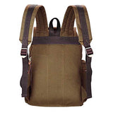 GHP 17.3"x14"x5" Vintage Multi-Purpose Canvas Backpack with Zip-Up/Open Pockets