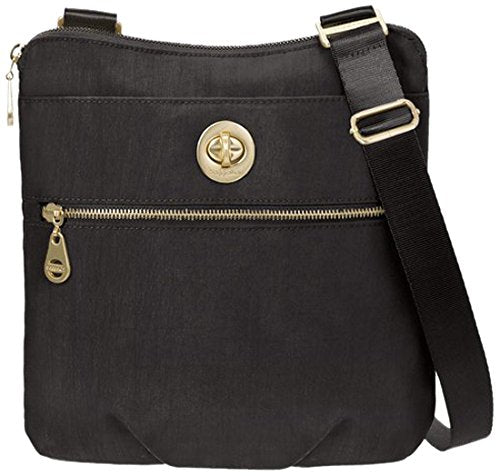 Baggallini Hanover Travel Crossbody Bag Gold Hardware, Black, One Size