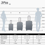 Flieks Luggage Sets 3 Piece Spinner Suitcase Lightweight 20 24 28 inch (Classic Blue)