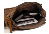 AUGUR Vintage Messenger Bag Ipad Bag Canvas Leather Messenger bags Shoulder Bag (Black)