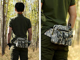 Tactical Waist Pack Pouch With Water Bottle Pocket Holder Waterproof Molle Hip Belt Bag (ACU camo)