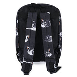 Damara Girls Swans Print Student School Bag,Black