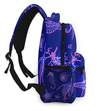 AoHanan Doodle Starfish Shells Squid Fish Backpack Boys Girls School Book Bag Laptop Backpacks Travel Hiking Camping Daypack