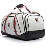 Fila Unisex Striker Duffle Bag, White, Navy, Chinese Red, One Size