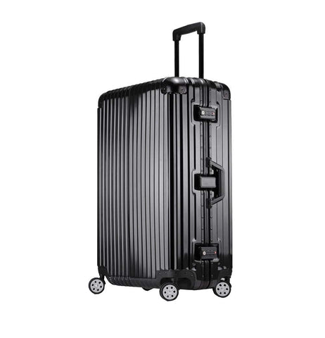 Trolley Suitcase, Caster Suitcase Trolley Suitcase, Retractable Suitcase, Hard-Shell Suitcase With Tsa Lock And 4 Casters, Black, 24 inch