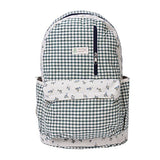 Damara Classic Lattice Print Zipper Backpack Rucksack,Blue