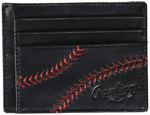 Rawlings Men'S Baseball Stitch Card Case, Black