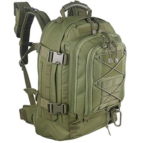 PANS Military Expandable Travel Backpack Tactical Waterproof Outdoor 3-Day Bag,Large,Molle System for School,Hiking,Camping,Trekking,Outdoor Sports,Work (Light-Green)