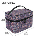 GIOVANIOR Flower Mandala Large Cosmetic Bag Travel Makeup Organizer Case Holder for Women Girls