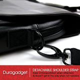 DURAGADGET Luxury PU Leather 15.6" Laptop Zip-up Carry Bag in Black for HP Pavilion 15-n070sa
