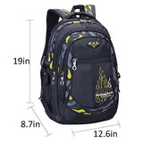 ABage School Backpack Waterproof Book Bag Travel Bookbag for and, Yellow