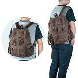 Laptop Backpack with USB Charging Port, P.KU.VDSL Travel Canvas Backpack for Men and Women, College School Bookbag Computer Bag Fits 17’’ Laptop