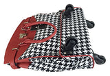 Trendy Flyer Computer/Laptop Rolling Bag 4 Wheel Case Houndstooth Red