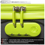 3 Pc Luggage Set Durable Lightweight Hard Case Pinner Suitecase-Lug3-Ly71Val-Black/Yell