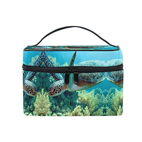 Makeup Bag Sea Turtle Travel Cosmetic Bags Organizer Train Case Toiletry Make Up Pouch
