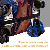 NiYoung Travel Luggage Suitcase Cover Baggage Cover - African American Black Woman Girl Painting, Elastic Dustproof Luggage Case Zipper Protective Cover, Fits 18/20/22/24/26/28 Inch Luggage