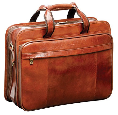 Mancini Italian Leather 15.4" Laptop Briefcase - Brown