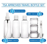 Travando Clear Toiletry Bag With 7 Bottles (Max.3.38Oz) | Tsa Travel Set For Liquids |