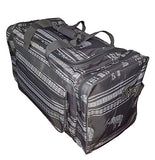 21 Inch Fashion Print Gym Dance Cheer Travel Duffle Bag (Gray Stripe Elephant)
