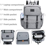 Laptop Backpack Women Men College Backpacks Bookbag Vintage Backpack Book Bag Fashion Back Pack Anti Theft Travel Backpacks with Charging Port fit 15.6 Inch Laptop Grey