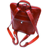Venezia Leather Knapsack Backpack Satchel in Red
