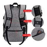 Itopfox Travel Laptop Compartment Backpack USB/Headphone Port Rucksack Computer Bag Anti-Thief Code