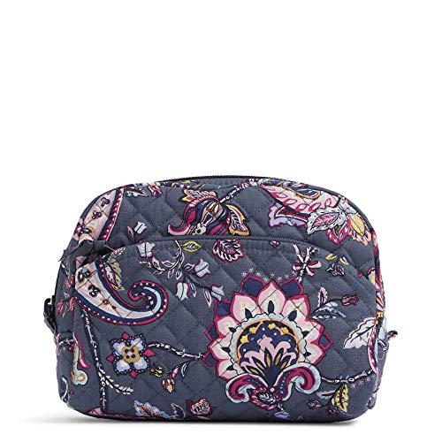 Vera Bradley Women's Signature Cotton Medium Cosmetic Makeup Organizer Bag, Felicity Paisley, One Size