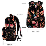LORVIES Butterflies Tropical Japanese Flowers Magnolia Flowers Backpacks for Traveling Hiking Shopping