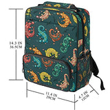 LORVIES Colorful Reptile Lizard School Bag for Student Bookbag Women Travel Backpack Casual Daypack Travel Hiking Camping