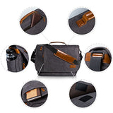 Estarer 17.3 Inch Laptop Messenger Bag Water-resistance Canvas Computer Bag for Office Work College