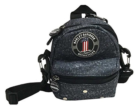Harley-Davidson Blue Rain Collection Mini-Me Small Backpack, Blue 99668 Br
